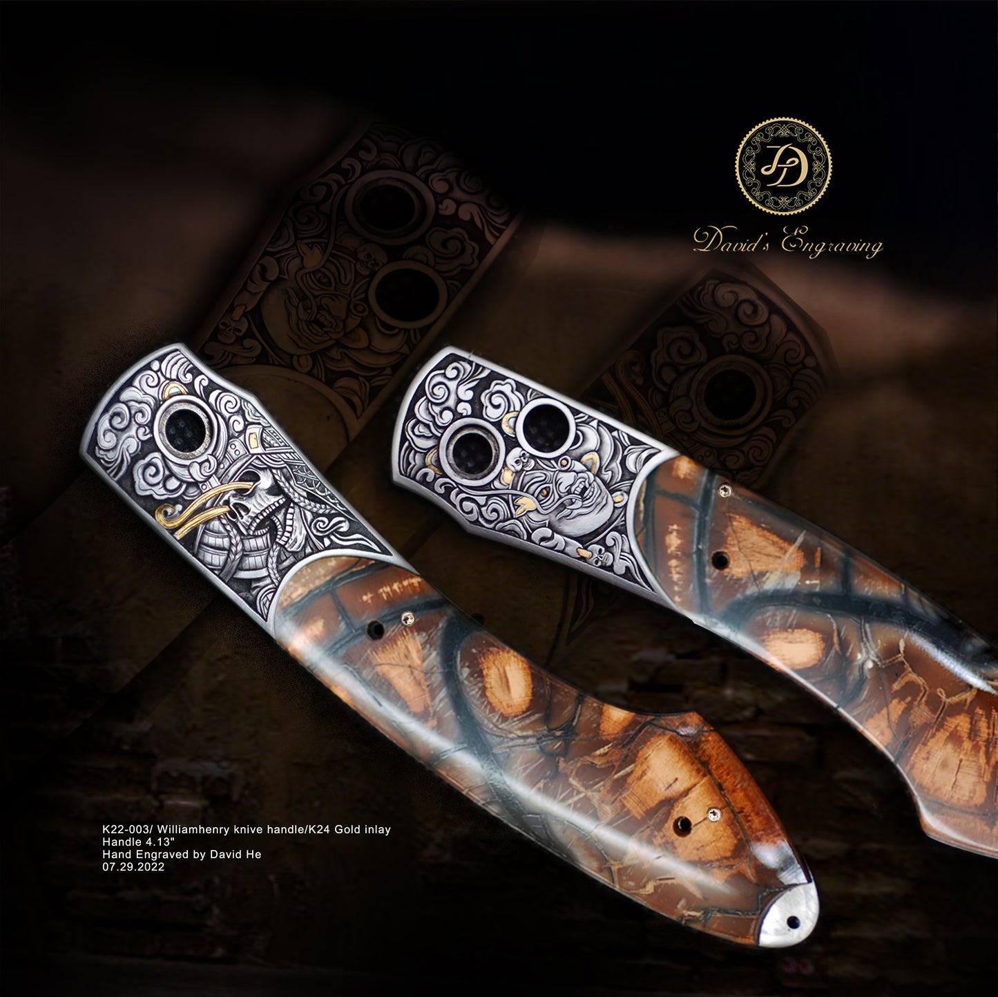 Hand Engraved knife K22-003