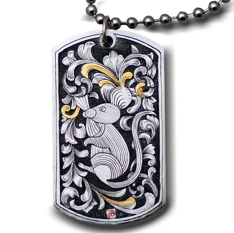 Hand Engraving stainless steel Pendant.SE#017