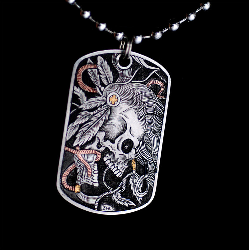 Hand Engraving stainless steel  Pendant.SE#019