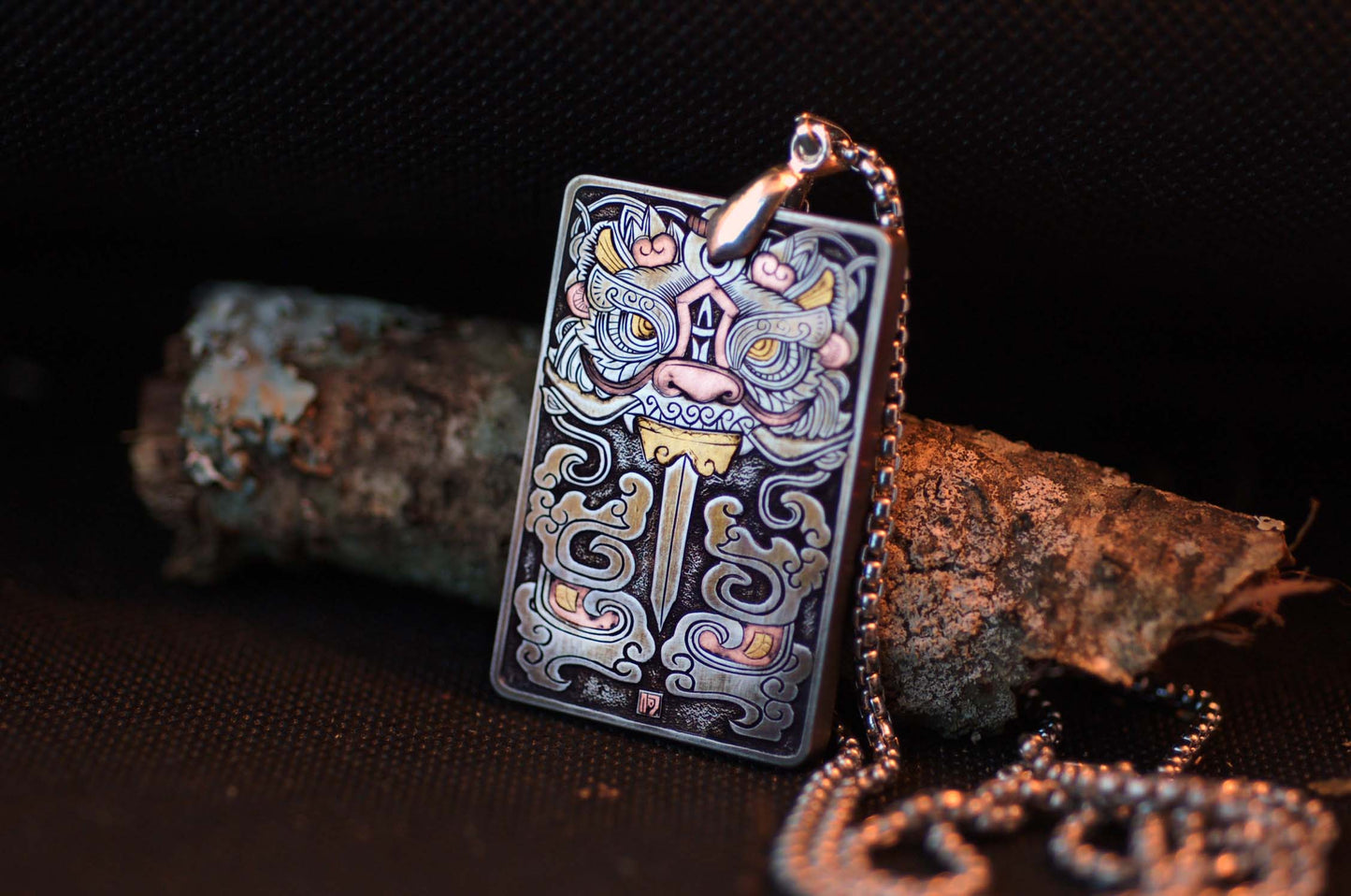 Hand Engraving  Titanium  Pendant.#SE030