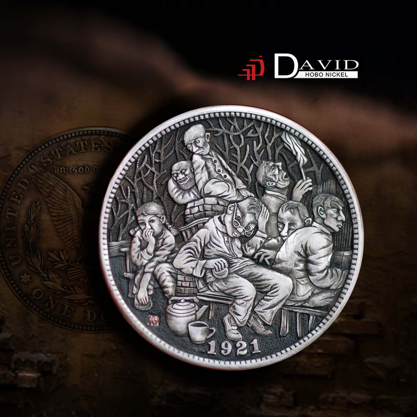 Hand Engraved Hobo nickel#22-005