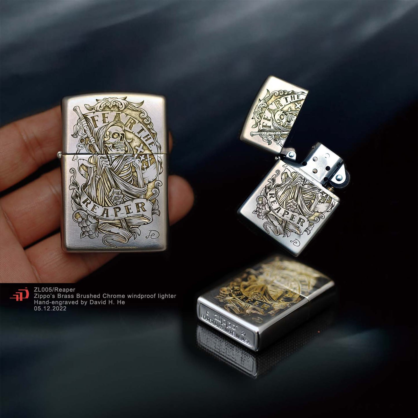 Hand-engraved zippo lighter#ZL005