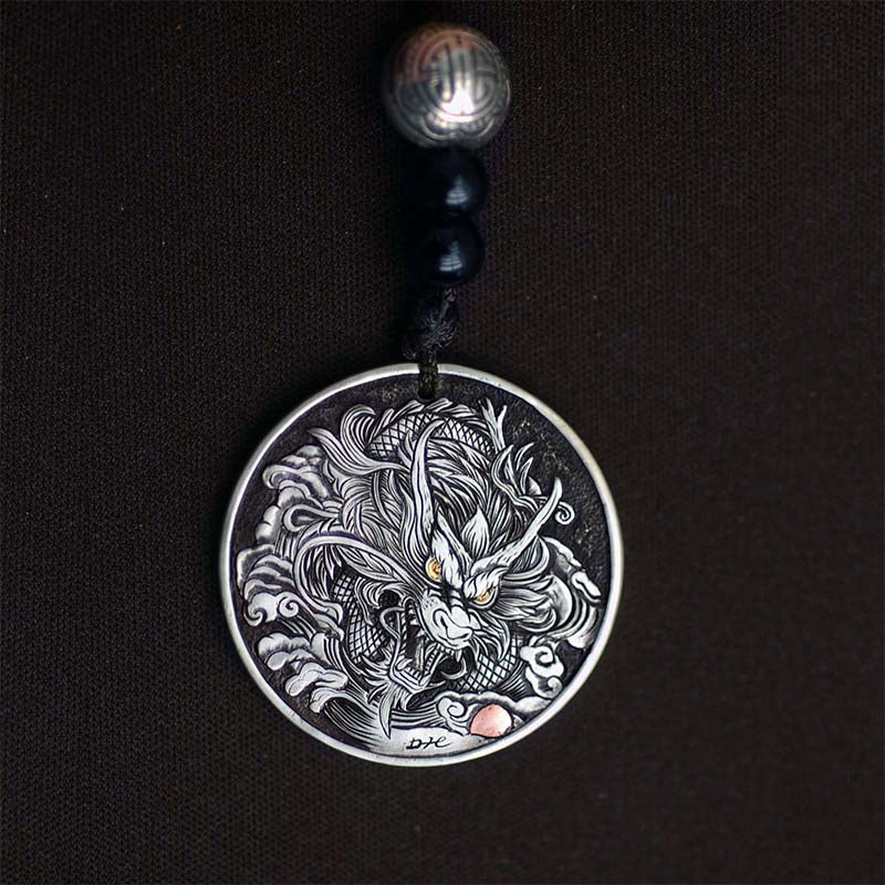 SE#021- Dragon/ Round nicke Pendant