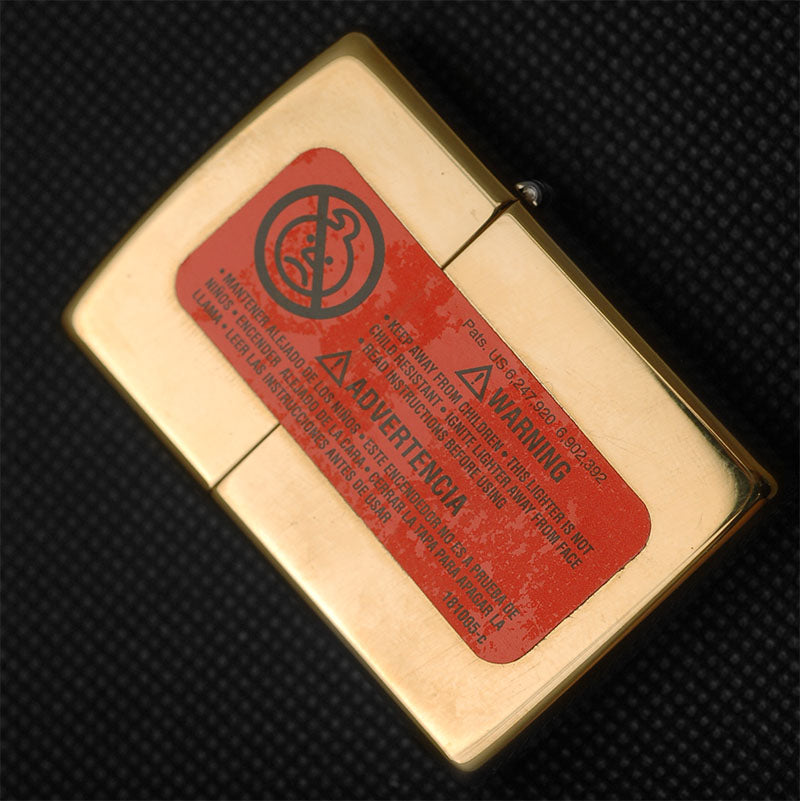 Hand-engraved brass zippo lighter#ZL003