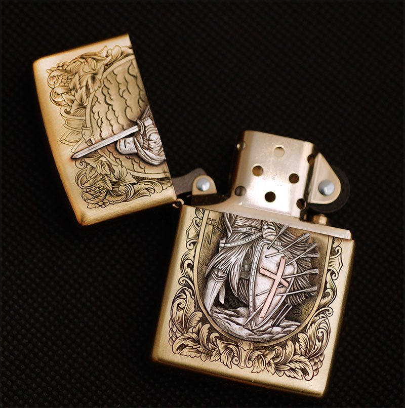 Hand-engraved zippo lighter#ZL004